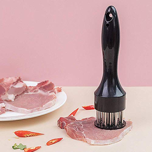 US-DXB Ablandador de Carne, Acero Inoxidable Ablandador de Carne Agujas de Carne Aguja Profesión Utensilios de Cocina Herramienta de Cocina (Negro)