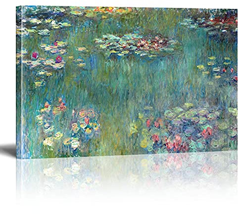 Seerosen Leinwand Wandkunst Claude Monet Leinwand Gemälde Seerosen Druck Kunstwerk Impressionist Bild Poster für Schlafzimmer 60x100cm(24x39in) Innenrahmen
