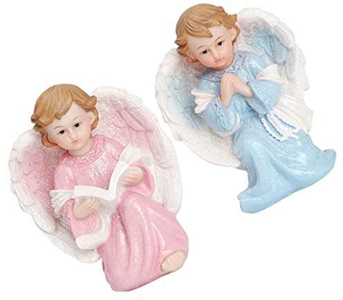 2 Unids Alado Orando Ángel Figurines Arrodillado Estatuas Estatuas Memorial Ángel Escultura Escritorio Bendición Ángel Artísticos Artísticos para El Hogar Jardín Yarda Decoración