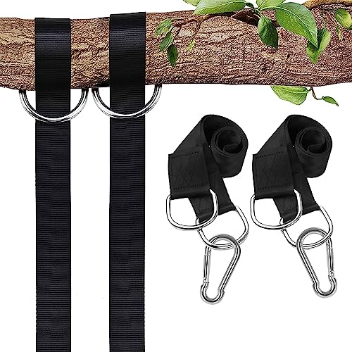 Taeku Schaukel Befestigung für Baum, 2er Set Hängematten Befestigung Outdoor aus Reißfestem 1000D Polyester, Baumschaukel Aufhängung mit 2 Karabinern für Hängesessel, Schaukel & Hängematte (100 cm)