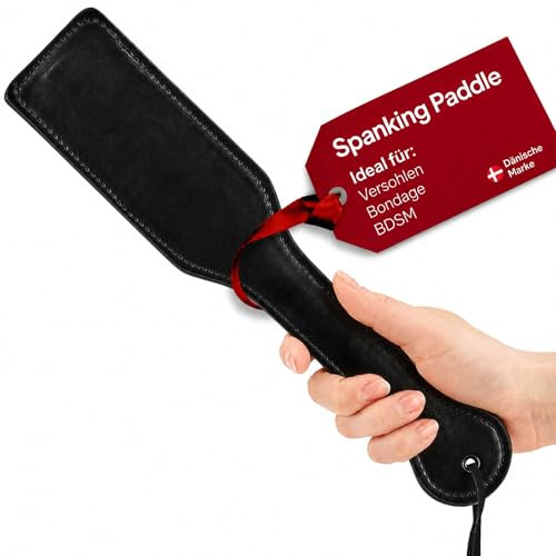 Obaie BDSM Paddel für Sex - Spanking Paddle aus Kunstleder - Schwarz | 32 cm Länge, PU-Leder, Schwarz, 6,5 cm Breite, 62 g