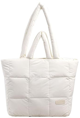 TIAASTAP Puffer Bag für Damen, Shopper Tasche Einfarbig Tote Bag mit Reißverschluss Gesteppte Stepptasche Umhängetasche Hobo Handtasche Groß Schultertasche