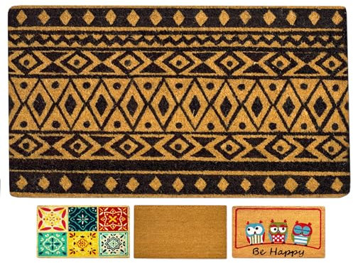LUA VIKA Fußmatte Kokos - Figuren - 40x70 cm - Fussmatte Aussen und Innen - Fussmatten Haustür - Türmatte Außen - Fußmatten - Kokosmatte Fußmatte