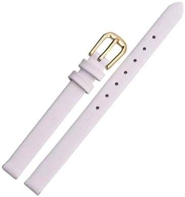 Waikub Cinturino per orologio da donna in pelle 6mm - 17mm Cinturino per orologio da donna con fibbia in acciaio inossidabile argento