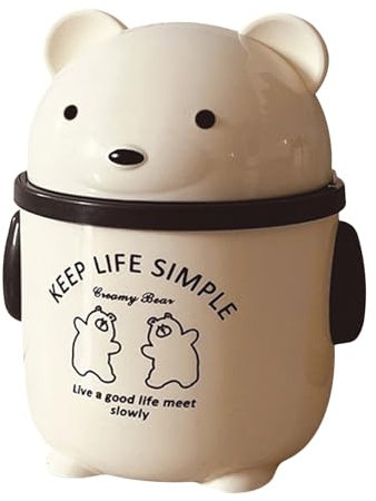 Greyoe Tischmülleimer Klein, Mini Mülleimer mit Deckel, Süße Cartoon Tischabfalleimer Mini Tischmülleimer mit Deckel Papierkorb mit Deckel Mülleimer Badezimmer, für Zuhause Büro Wohnzimmer(Hellgrün)