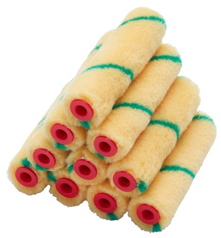 ProDec 10 Pack 4 inch Short Pile Mini Rollers for a Smooth Finish Painting | with Trade & DIY Emulsion Paints on Interior Walls & Ceilings, 4 Mini Paint Rollers for Painting Emulsion Behind Radiators