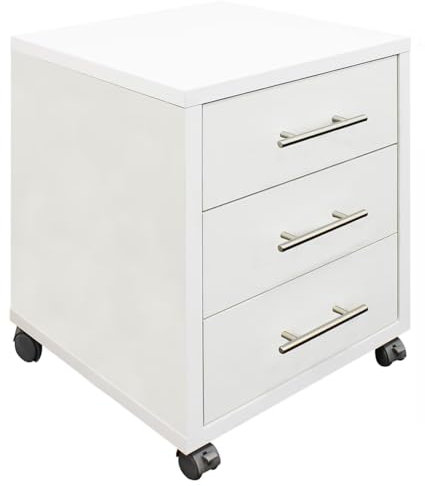 Schildmeyer Serie 3000 Büro-Rollcontainer, perl weiß, Holzwerkstoff, 42 x 44.1 x 58.8 cm, 701974