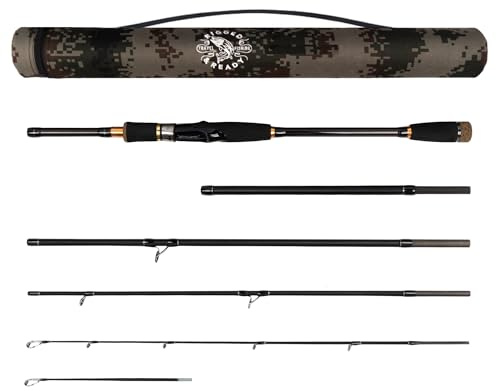 Rigged and Ready Predator Series Spin & Baitcast Travel Fishing Rods. Unique Spin Cast Micro Trigger. Compact Hi-Carbon Rods. 4 Rod Sections, 2 Tips, + case. Mobile Lure Rod Anglers. Fresh & Saltwater