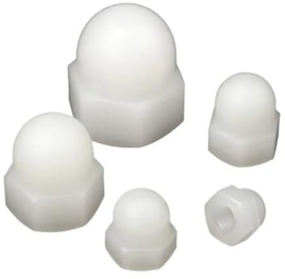 2-50 STK DIN1587 Nylon-Hutmutter M3 M4 M5 M6 M8 M10 M12 M14 M16 Schwarze oder weiße Kunststoff-Hutmuttern Dekorative Hutmutter(White,M10 10PCS)
