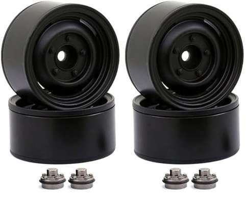 KEEDA Beadlock Lot de 4 jantes 1,9 style vintage en métal 168 g pour voiture RC Crawler Auto Axial SCX10 TRX4 TRX6 D90 VS4-10 Redcat Gen 8 (A, noir)