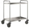 BPRO | Blanco Edelstahl-Servierwagen | mit 2 Etagen | 120 kg Traglast | LxBxH 900 x 600 x 950 mm