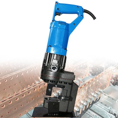 vnmudzeo 1200 W Angle Steel Punching Equipment,for Steel,Iron,Aluminum, Copper,6.5 mm to 20.5 mm Electric Hydraulic Metal Puncher,with Brush Holder + Bracket,Anglesteel-110V