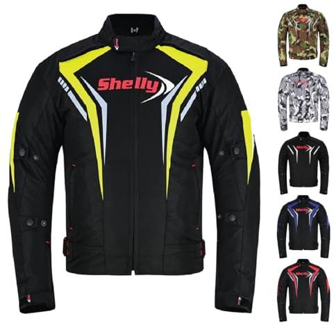 Shelly Premium Motorcycle Jacket Men for Adventure/Touring with Cordura Textile Summer Winter Windproof Bike Jacket for Racing, Riding