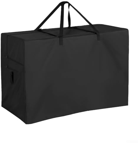 Feegow 420D Oxford Cloth Triple Fold Mattress Storage Bag For Triple Fold Mattresses Under Bed Storage Box For Duvet, Blankets, Laundry For Camping RV Travel Outdoor Use(66x33x66cm)