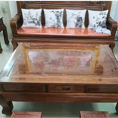 XINYUL Copri Proteggi Tavolo Trasparente Liscio Morbido Durevole Sottopiatto Protezione Pavimento Tappeto, 3 Spessori, Personalizzabile (1.6mm,80x135cm)