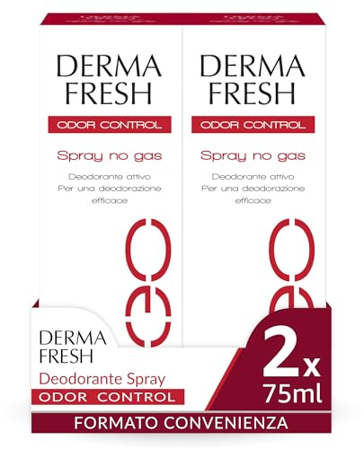 Dermafresh Odor Control, Deodorante Attivo Spray, Antiodore, No Gas, 2 Deodoranti da 100 ml