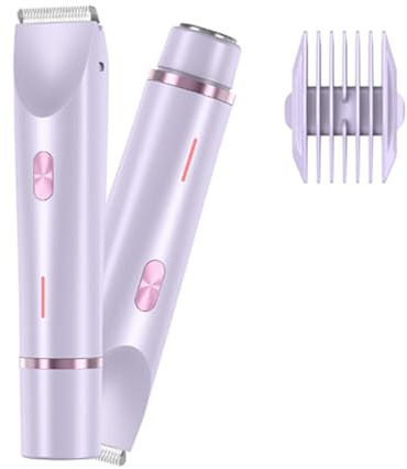 Rasierer Damen, 2-In-1 Rasierer & Trimmer, Wasserdicht Elektrische Intimrasierer Dual Head Shaver (Lila)