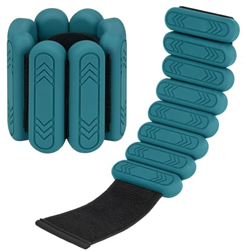 Smlper Wrist Ankle Weights,2 Pcs Adjustable Wrist Weights for Women Men Workouts,Fitness Weights for Running,Aerobics,Jogging,Walking,Yoga,Dance,Strength Training (Green, 2KG/4lb (2lb each))