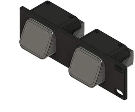 JetKVM 1U-fäste – 3D-tryckt rackinställning för 1 eller 2 enheter – lämplig för 19-tums serverställ – platsbesparande KVM- eller mini PC-hållare (grå, för 2X JetKVM vänster sida)