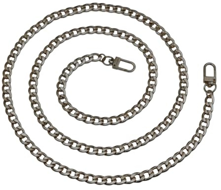 WeddHuis Ketten Schultergurt, Ersatzriemen für Crossbody Taschen, kurze Schulterkette, Handtaschenkettenriemen, Geldbörse Kette mit Verschlüssen (100 cm, Schwarz)