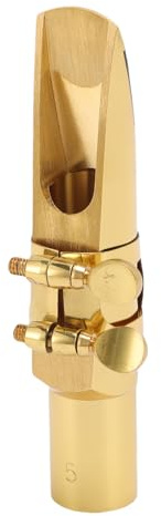Eujgoov Mundstück-Set für Tenorsaxophon, Mundstück für Tenorsaxophon aus Messing mit Kappe, Helles Metall, Geeignet für Anfänger und Profis, für B-Tonart