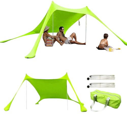 Setauoo Strandzelt, 210x50x170 cm Strandmuschel, Zelt Strandmuschel Sonnensegel mit Sandanker, Heringen für strands Picknick Angeln Camping