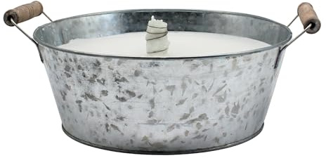 Schwabenfire Spezial Outdoor Kerze Metall Zink Schale mit Henkel 15cm Wachsfresser Windlicht Outdoor Geschenke für Frauen Balkon Deko Schwabenfeuer Kerze Terassen Dekoration tischfeuer windlicht