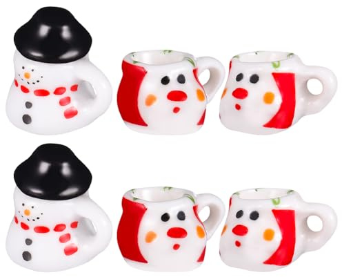 Vaguelly Juego de té de cerámica en Miniatura de 2 Piezas: Tazas de té de Porcelana para casa de muñecas - Accesorios de Cocina para casa de muñecas DIY