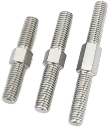 Varilla roscada de doble extremo M6 M8 - Pernos prisioneros de rosca izquierda y derecha 304ss for uso industrial(M6x50mm 2pcs)