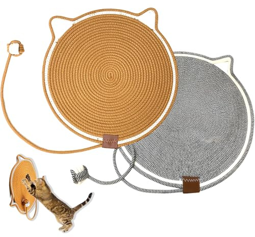 JDHUIOO Large Cat Scratching Board with Sisal Mat - Lounge, Play, Scratch! The Multi-Tasking Scratcher Your Cat Will Love | Protect Your Furniture & Keep Kitties Happy (Black)