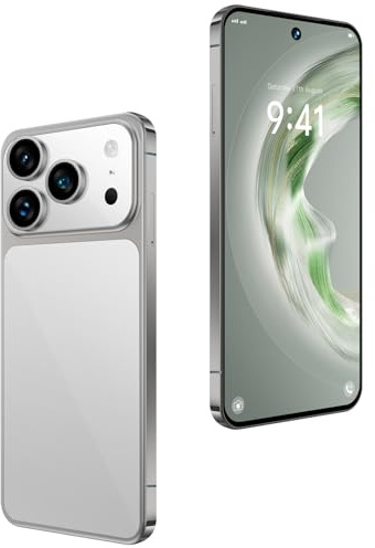 WMDMJT I17 Pro Max 5G Unlocked Mobile Phones, Global Version Android 14.0 OS Smartphone, 16GB RAM 1TB ROM Game Phone with 108MP HD Triple Camera, Dual SIM, Face Recognition,Grey-1TB