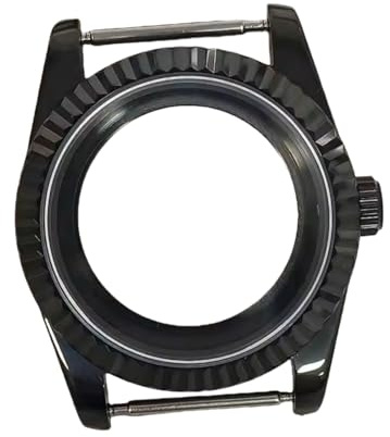 36/39mm Schwarz Uhrengehäuse NH35 für Rolex Oyster Perpetual/Datejust | Schwarz PVD Saphirglas Datumslupe Mod Teile Casual Dress Herren