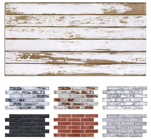 Commomy 3D Wandpanele Selbstklebend Holzoptik 12 Stück, 58 x 30 cm, 2.08 m² | PVC Holzverkleidung Wasserdicht Starke Haftung Dauerhaft 3.5MM Dick 3D Holzpaneele für Wohnzimmer Küche Schlafzimmer Innen
