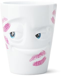 FIFTYEIGHT PRODUCTS / Henkelbecher „Geküsst“ - Movie Edition - (Porzellan, 350 ml, Weiß, Made in Germany)