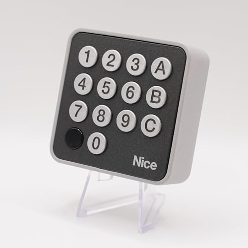 NICE EDSWG - Clavier à Code Sans Fil 433,92 MHz - Digicode Portail & Garage - 3 Canaux A/B/C - Rolling Code & Compatible OXI/OXIBD, FLOX2R/FLOXI2R + 1 Goodies DOMOBIP (EDSWG)