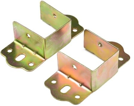 Bed Rail Brackets for Furniture Support and Bed Beam Fixing, Heavy-Duty Galvanized Iron Square Brackets (35mm or 40mm), 2-Pack