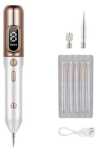 Jnchdghwa Bolígrafo de Punta para Lunares, Herramienta Doméstica para Eliminar Lunares con Microcorriente, Carbonización Ionizada, Instrumento de Belleza de Grados.
