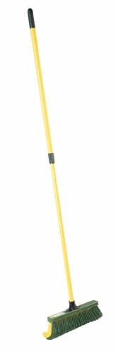 florasun Escoba para garras con mango telescópico, 30 cm de ancho, longitud del mango extendido 1,4 m, escoba larga con cerdas curvas, escoba ajustable para exteriores