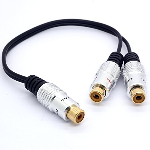 Cavo splitter femmina femmina a 2 femmina adattatore digitale coassiale per audio surround, Dolby Digital, DTS, altoparlante con connettore, video, audio (25 cm)