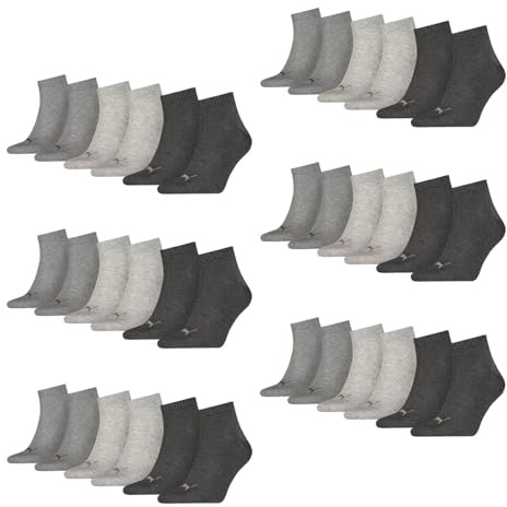 18 pair Puma Sneaker Quarter Socks Unisex Mens & Ladies, Farben:800 - anthraci/l mel grey/m me, Socken & Strümpfe:35-38