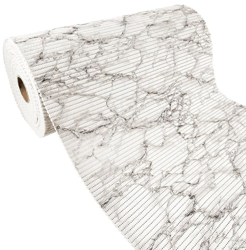 Weichschaummatte Bad 400x65 cm | Badematte aus weichem, atmungsaktivem PVC | Antirutschmatte Bad für Innen- und Außenbereiche | Badteppich Weichschaum mit sicherem Halt auch bei Nässe | Grauer Marmor