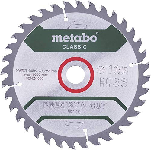 Metabo Sägeblatt precision cut wood - classic, 165x1,8/1,2x20 Z42 WZ 5° /B