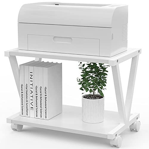 VEDECASA Retro-Schreibtisch-Druckerständer, 2 Doppelstöcke, Holz, rustikal, industriell, Bauernhaus, Holzaufbewahrung, Bücherregal, Organizer für Zuhause, Büro, stilvoll, stabil, V-Form (Dunkelgrau)