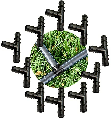 BeP Set 10 Pezzi Raccordi Tee da 16mm portagomma per Tubi in polietilene - Made in Italy - con Profili alettati per Maggiore Tenuta (10x Tee da 16mm)