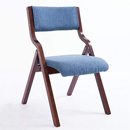 DUNAKE Klappstuhl Klappbar Balkonstuhl Faltstuhl,Holz Mit Gepolsterter Klappstuhl Sitzfläche, Esszimmerstuhl,Für Zuhause, Essen, Büro Tragen Gewicht: 150kg (Color : Gray, Size : Brown Shelf)