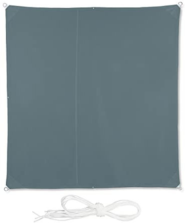 Relaxdays Tenda da Sole per Esterni Quadrata, Idrorepellente, Anti UV, Balcone Terrazza e Giardino, 3 x 3 m, Grigia