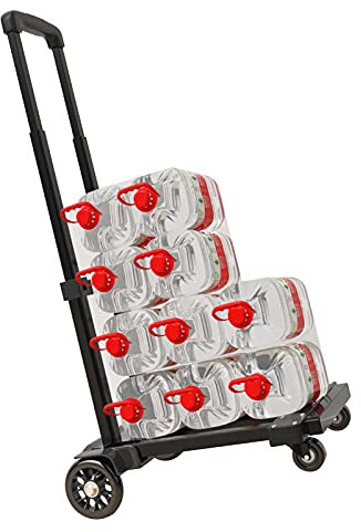 Carrelli a Mano HUA Carrello Telescopico Pieghevole con Ruote in PVC Pieno, Carrello A Mano Portatile, Veicolo Multifunzionale per Il Trasporto di Bagagli per Auto, capacità di Carico 80 kg