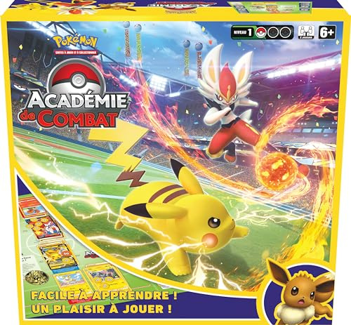 Pokémon Jeu de Cartes à Collectionner Académie de Combat du JCC Pokémon (Pyrobut-V, Pikachu-V et Évoli-V)