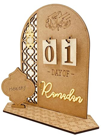 Ramadan Kalender, Eid Mubarak Dekoration DIY Ramadan aus Holz Countdown-kalender Ornament Gebet Ramadan Mubarak Deko Wohnzimmer Ramadan Geschenke Kinder