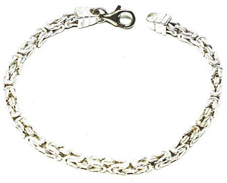 Original italienisches Byzantiner Königsarmband 925 Silber 4 mm breit Länge wählbar Silberarmband Armband Damen Herren Schmuck ab Fabrik tendenze Italy